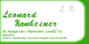 leonard manheimer business card
